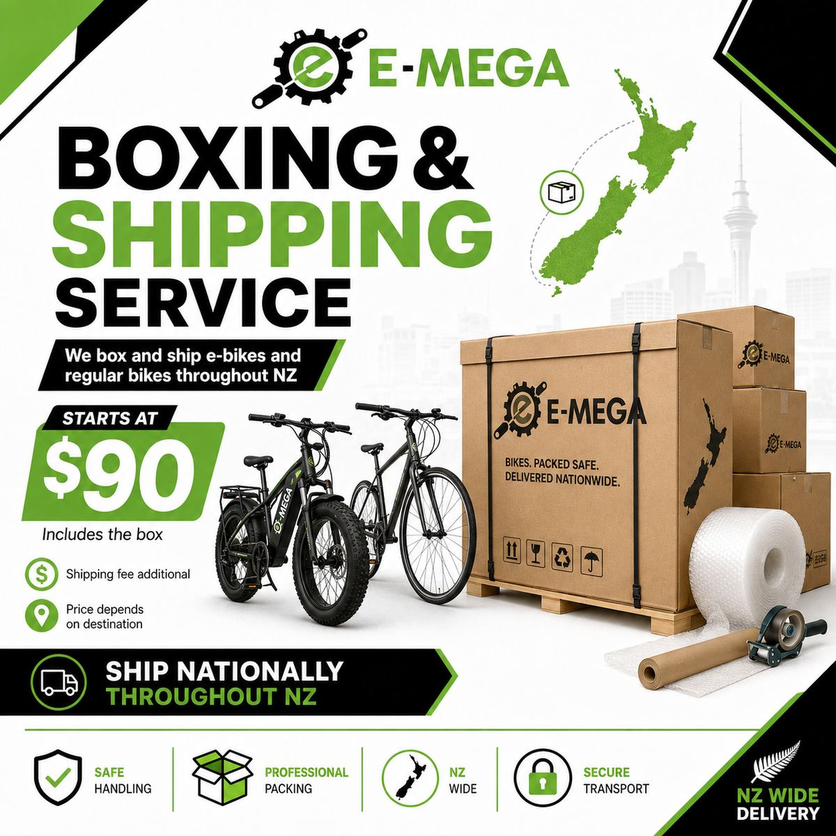 E-Bike E-Scooter & Bicycle Boxing and Nationwide Shipping