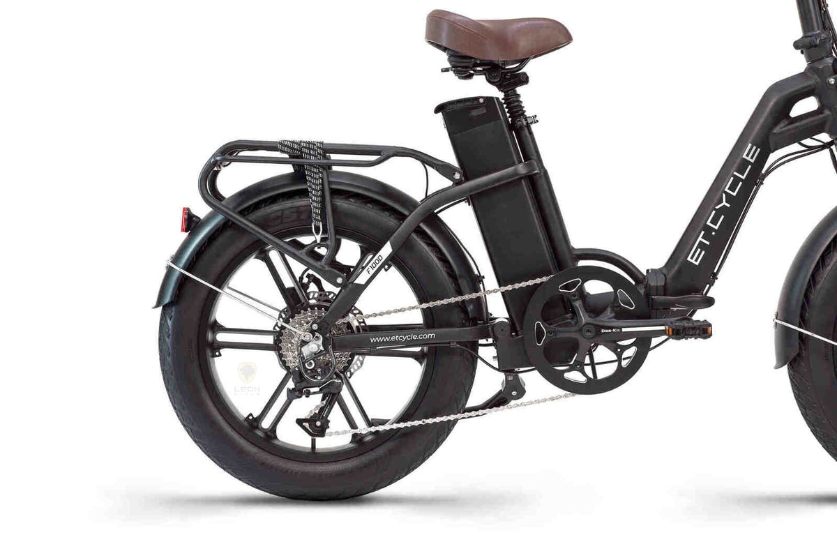 ET.Cycle F1000 Folding Fat E-Bike, 300W, 48V 21Ah, 1008Wh, Hydraulic Brakes [Black 20"]