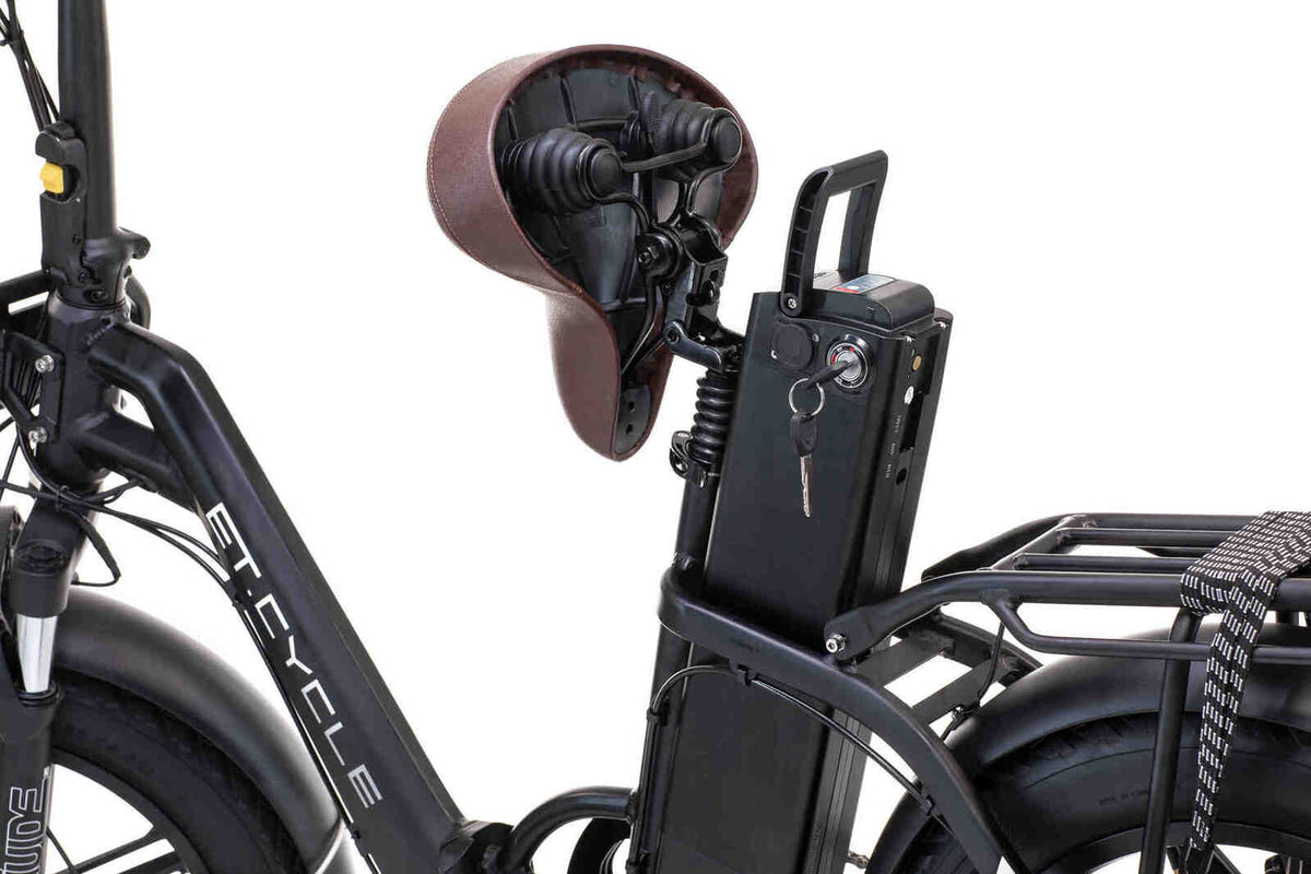 ET.Cycle F1000 Folding Fat E-Bike, 300W, 48V 21Ah, 1008Wh, Hydraulic Brakes [Black 20"]