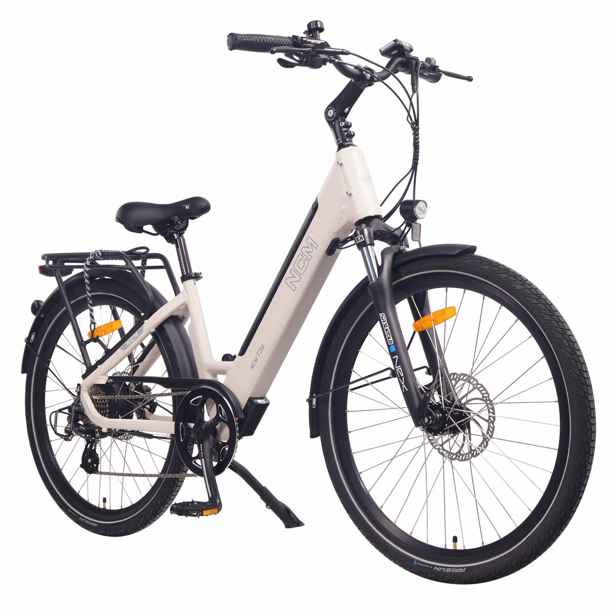 NCM T3s Step-Thru Trekking E-Bike, 300W, 48V 12Ah 576Wh Battery, Hydraulic Brakes